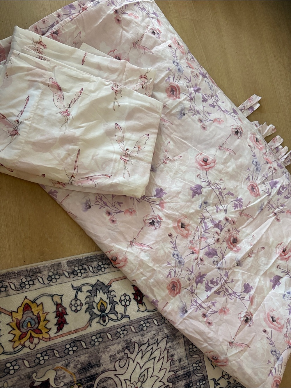 🧑‍🩰 Pottery Barn Monique Lhuillier Fairy Floral Duvet Cover with sheet and cases